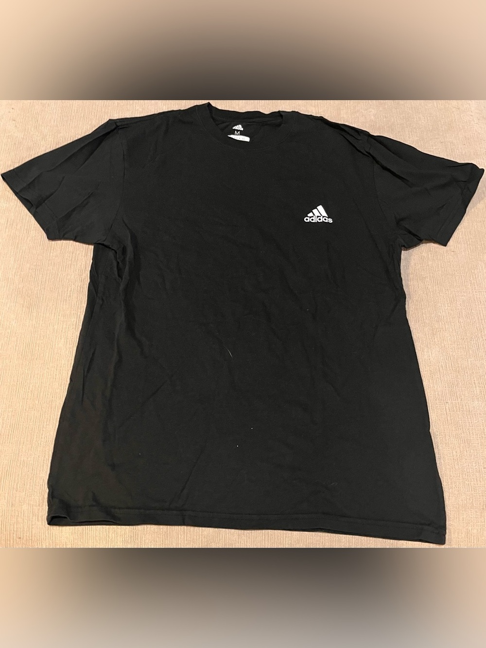 adidas Black Short Sleeve Crew with White Logo